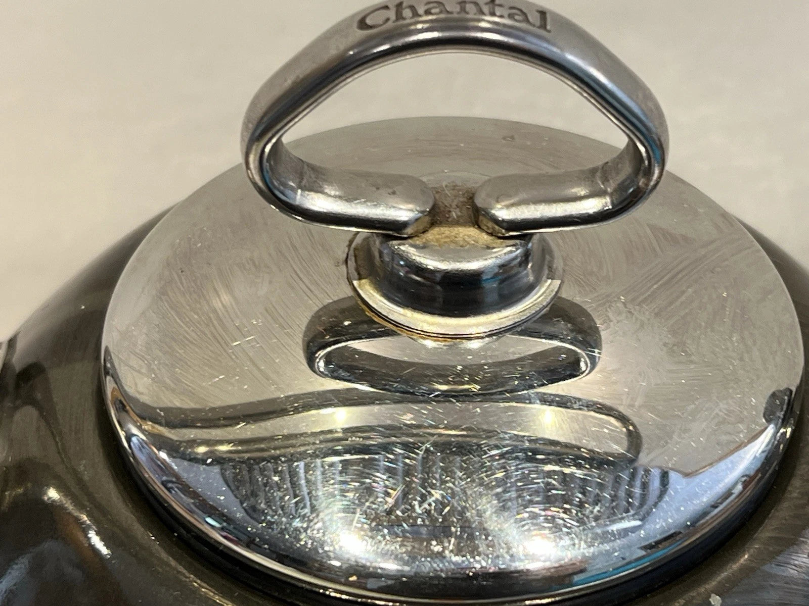 Chantal Classic Enamel On Steel Tea Kettle Black / Dark Gray W Harmonica Whistle