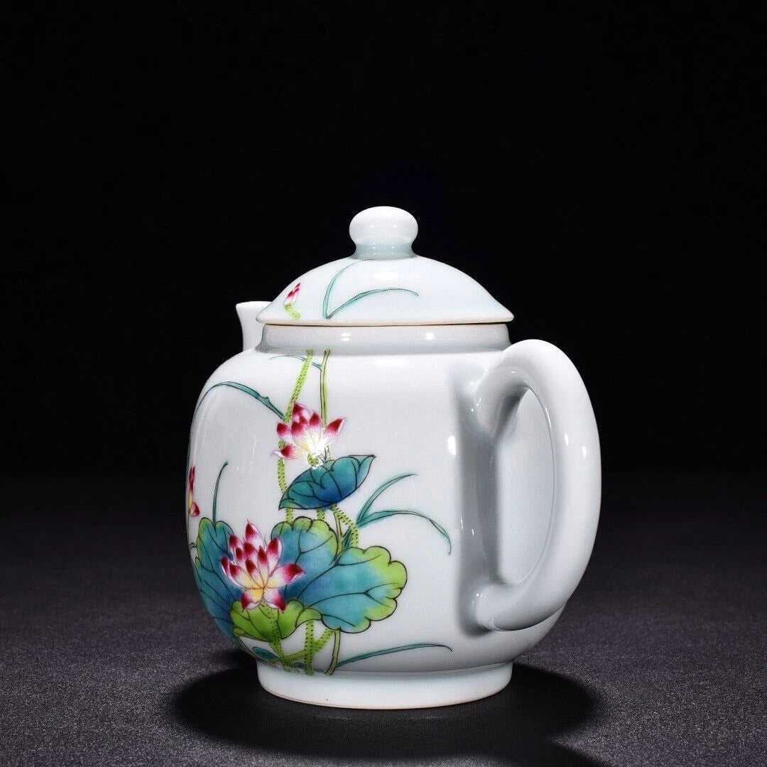 6.8 "Old China porcelain Qing Dynasty Yongzheng Enamel color lotus pot