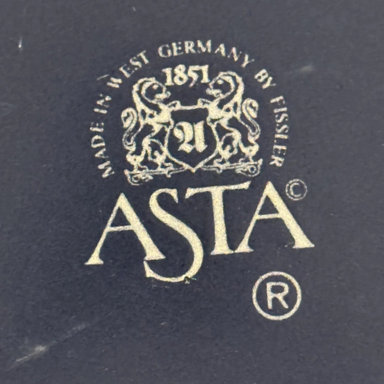 ASTA Enamelware Tea Kettle 1960s Teapot Brass Handles Floral Vtg West Germany