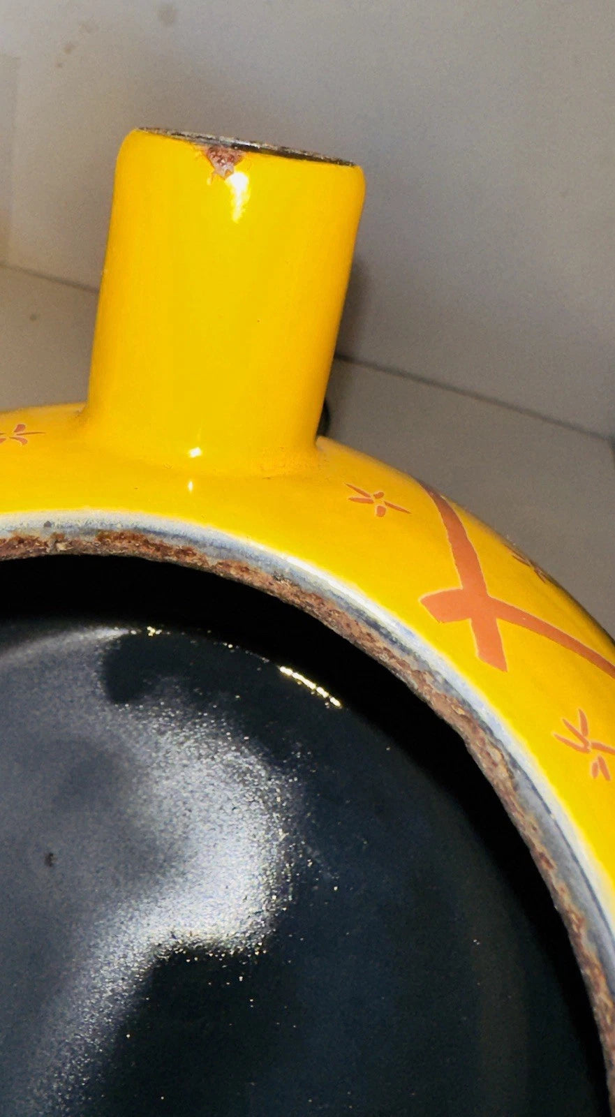 Copco Enamel On Steel Pineapple 2.5qt Whistling Tea Kettle Teapot 1970's?