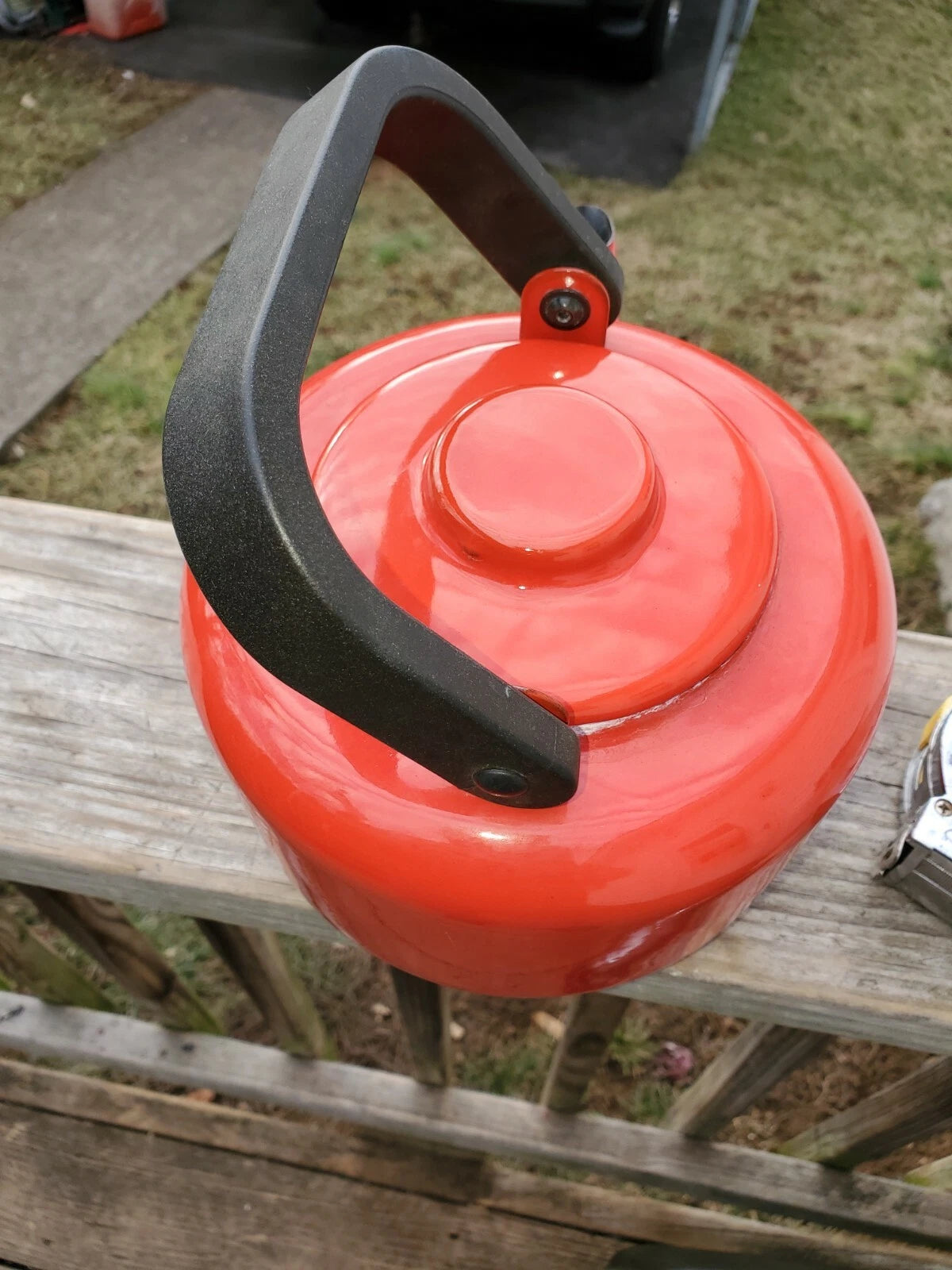 Dansk Japan Red Enamel Teapot Kettle
