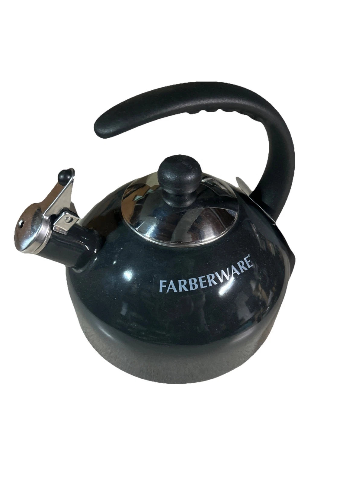 FARBERWARE 2.75 QUART PORCELAIN ENAMEL TEA KETTLE Black