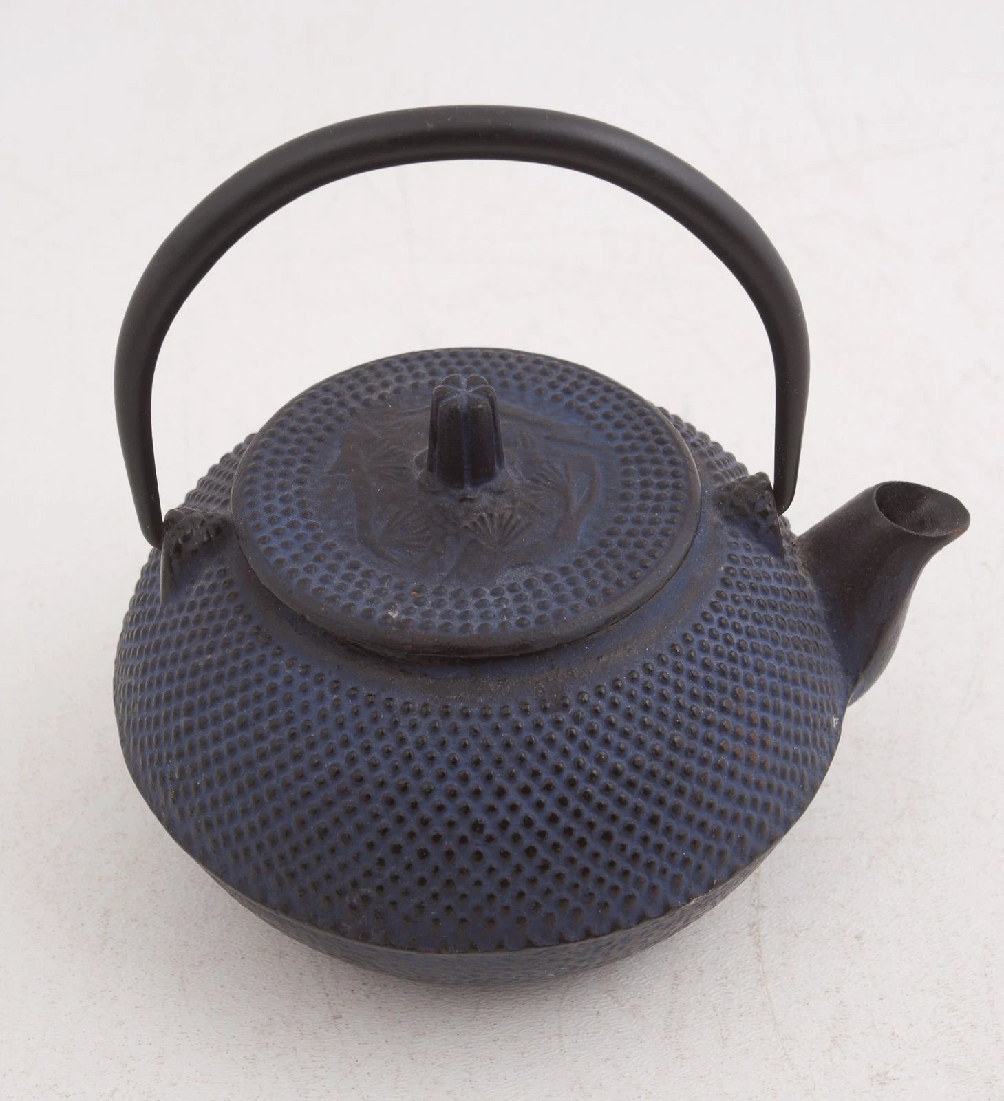 Cast Iron Asian Tea Pot Enamel Interior Blue (G4L) Japanese Hobnail Ceremony