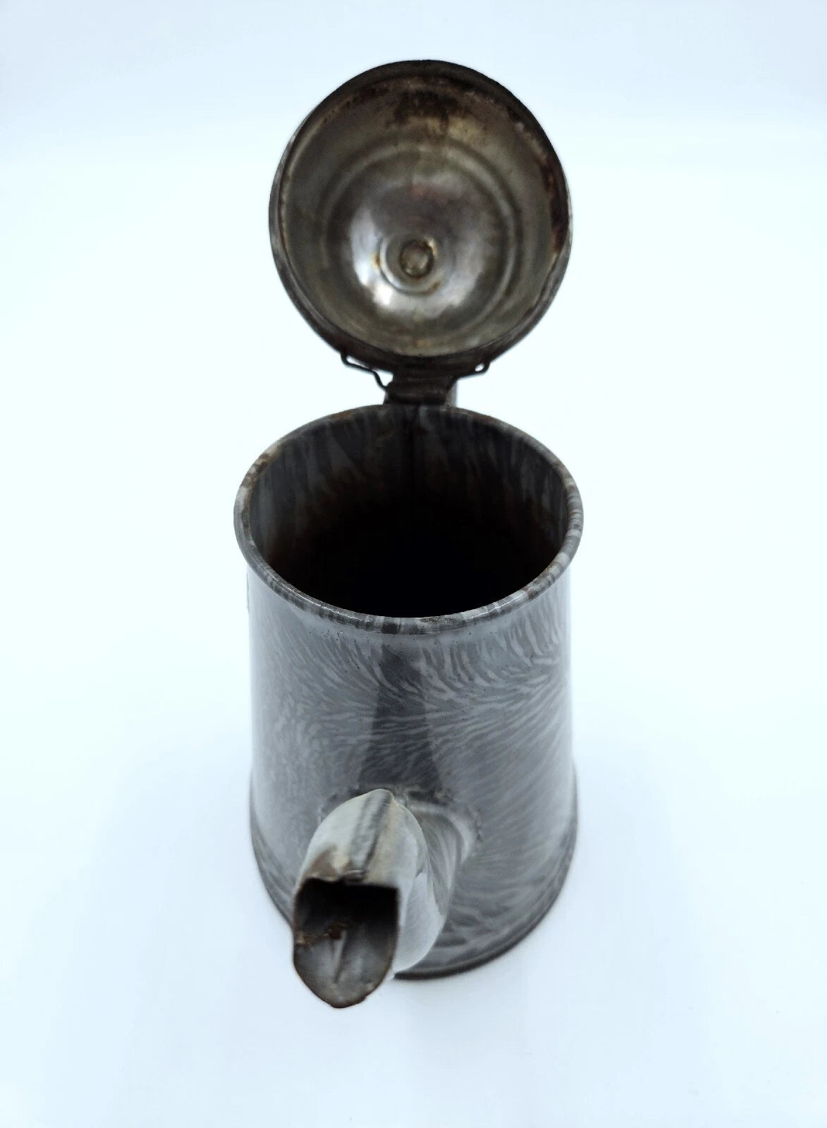 Antique Vintage Enamelware Coffee Tea Pot Primative Decor