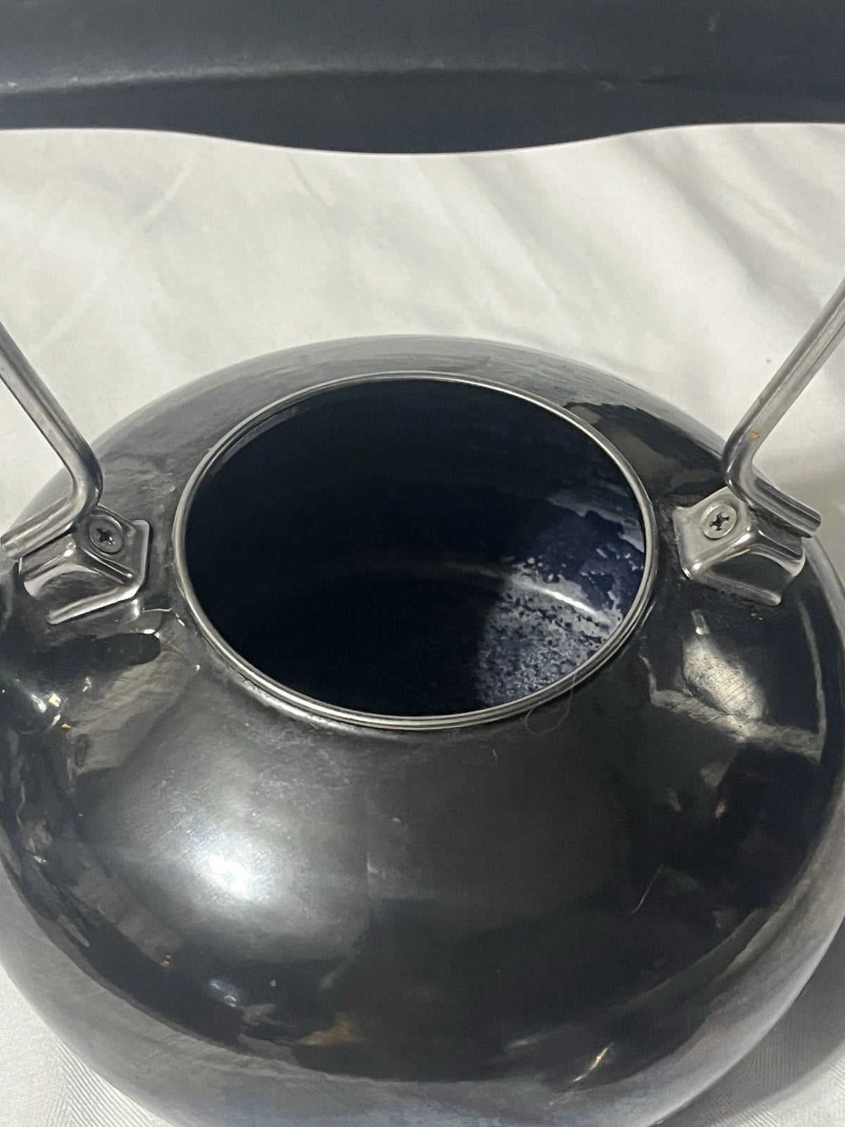 Chantal Tea Pot Kettle Enamel On Steel 1.7 Qt Black Finish