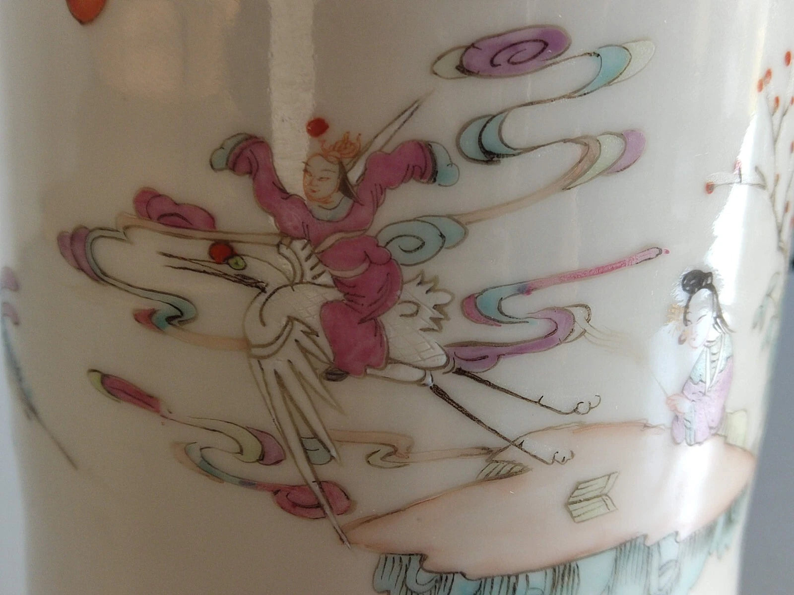 Antique Chinese Teapot 19c /Enamelled porcelain / Hand painted Teapot