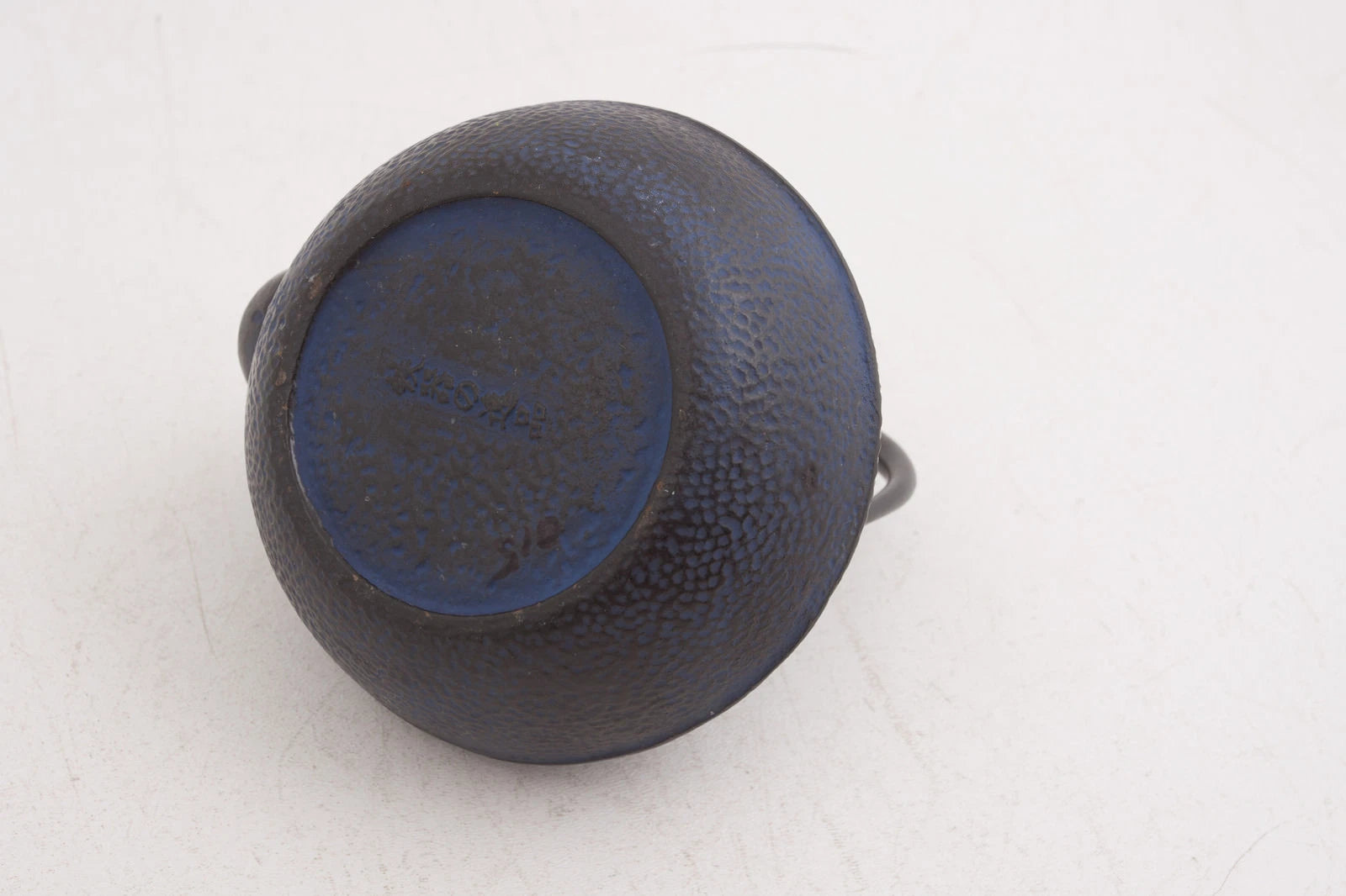 Cast Iron Asian Tea Pot Enamel Interior Blue (G4L) Japanese Hobnail Ceremony