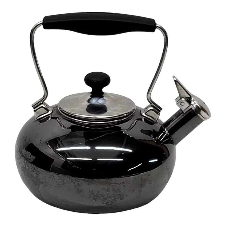 CHANTAL 1.8 QT Enamel on Steel Whistling Tea Kettle Teapot Dark Grey or Black
