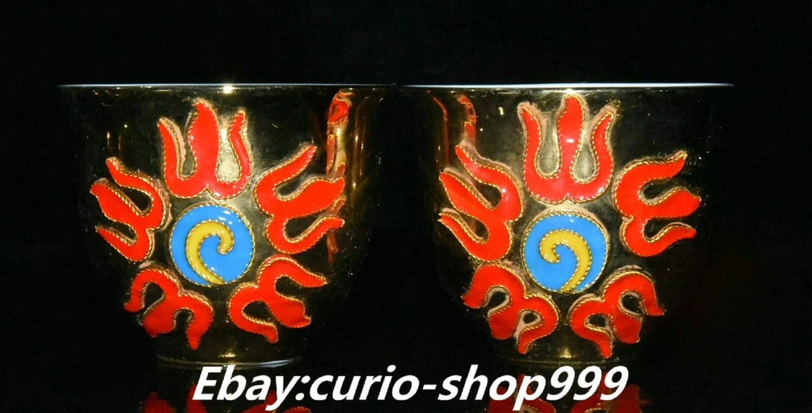 9" Enamel Porcelain Filigree Gold Dragon Crane Birds Tea Pot Cup Tray Tea Set