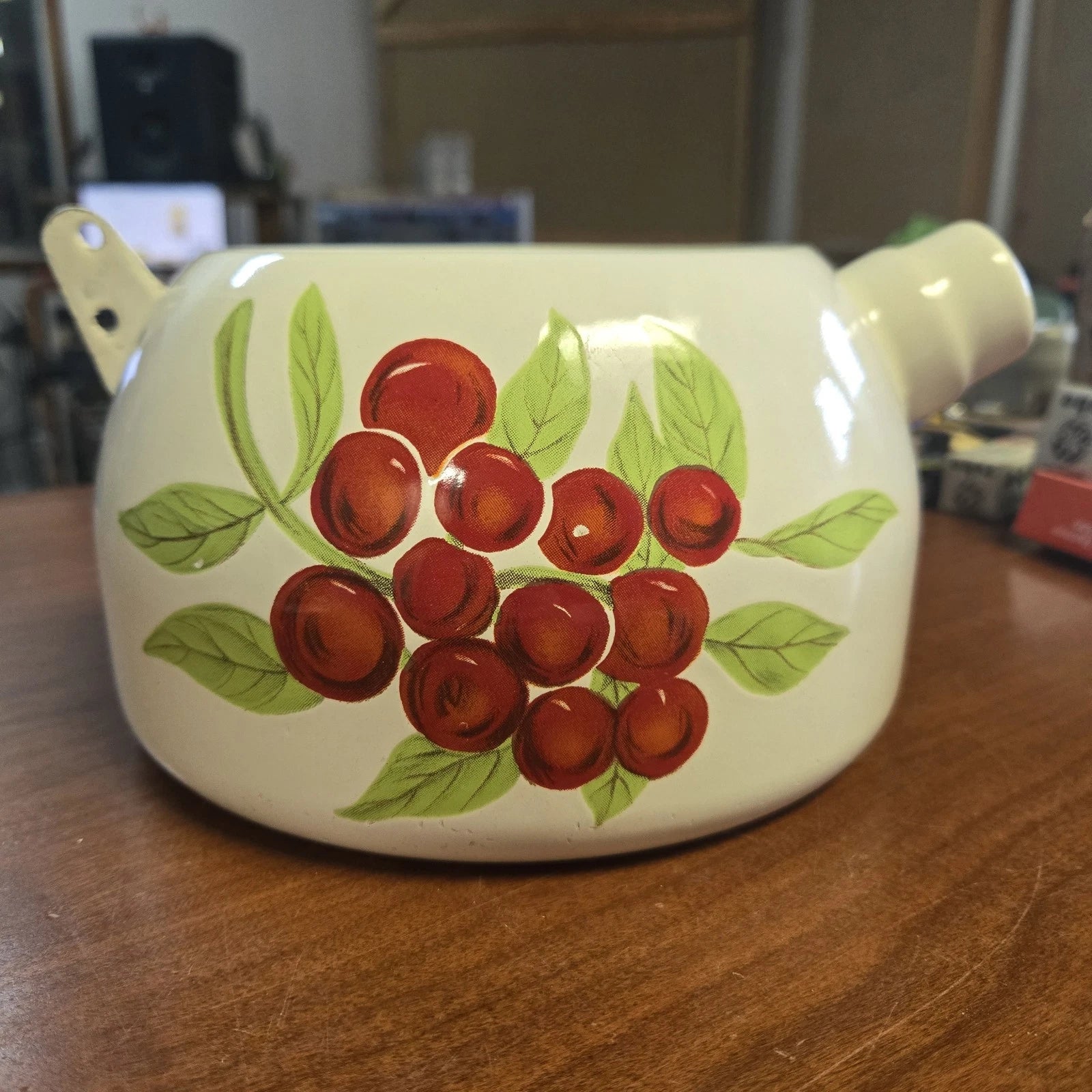 Countryhouse by Krischer Porcelain Enamel 3qt Whistling Tea Kettle Unused In Box