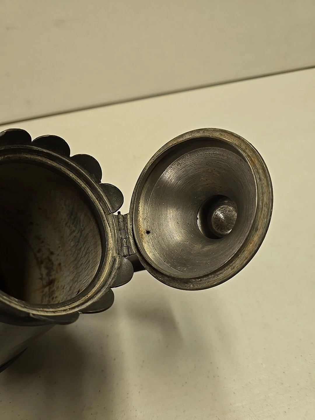 Antique Victorian Graniteware & Pewter Enameled Coffe Tea Pot