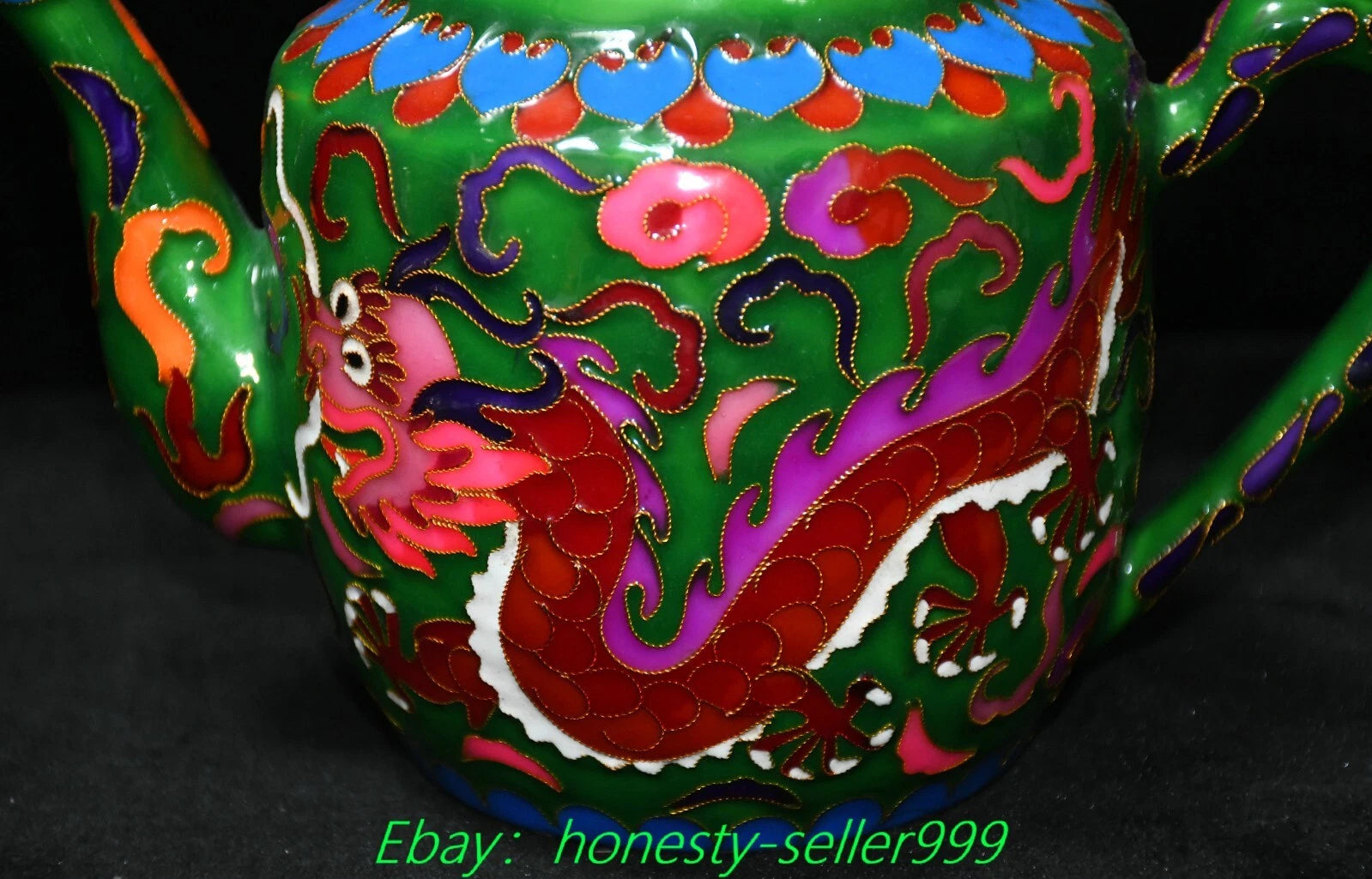 7.8" Qianlong Enamel Colour Porcelain Gilt Phoenix Bird Wine Tea Pot Flagon