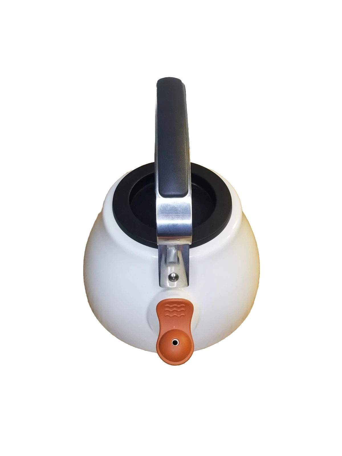 Dansk 2 Qt Kettle Steam.E Michael Graves Studio White Enamel Tea Pot Lid Whistle