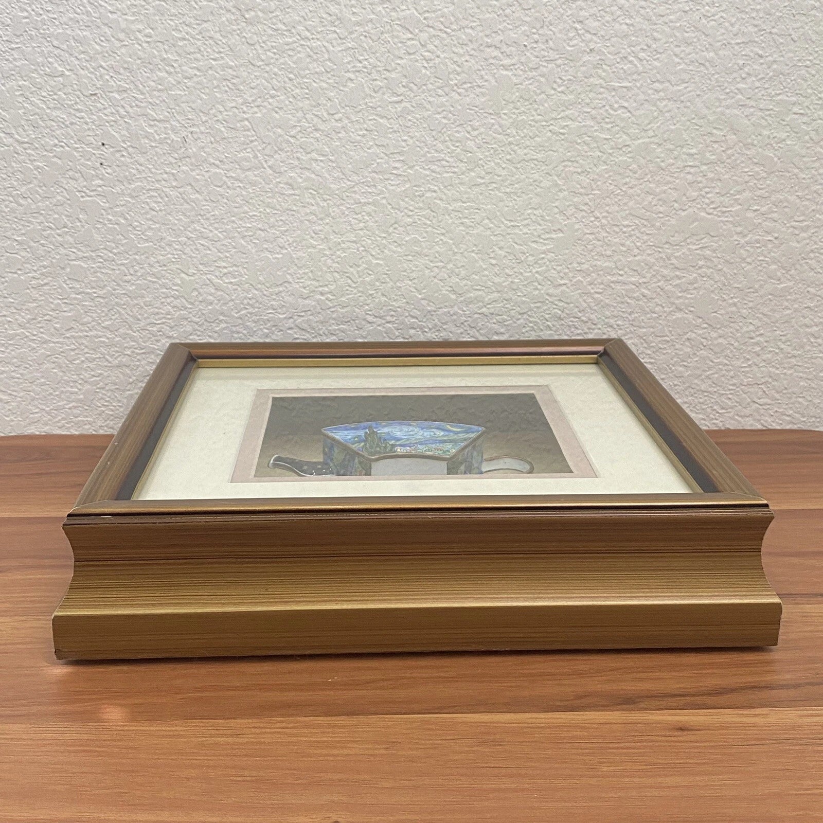 2001 KELVIN CHEN Enamel Lidded Tea Pot Starry Night Vangogh Mini Teapot Framed