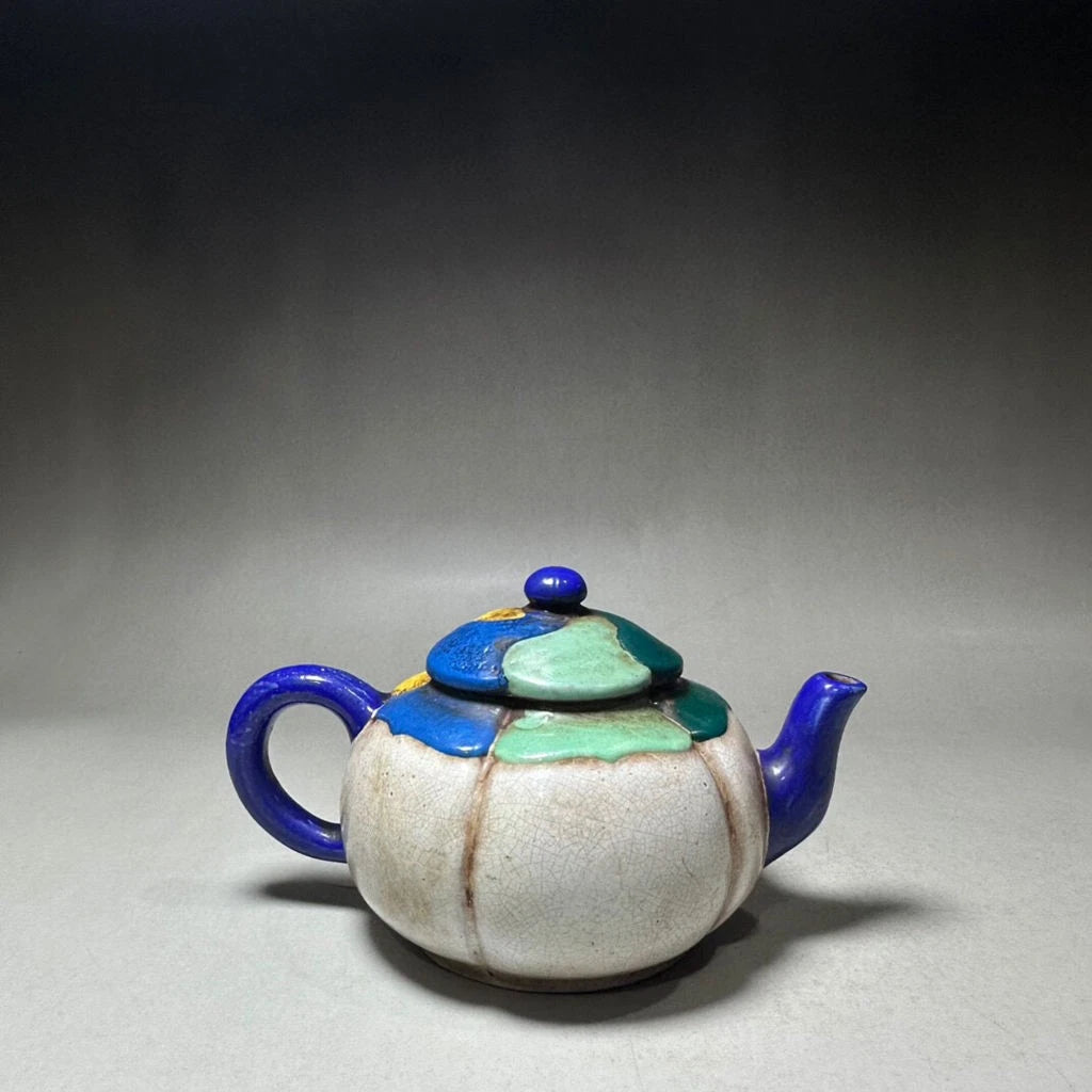 Chinese Yixing Zisha Clay Handmade Exquisite Enamel Colour Mirror Teapot 15859