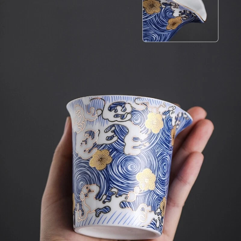 Complete Tea Set Porcelain Tea Pot Color Enamel Craft Matching Cup Saucer Gaiwan