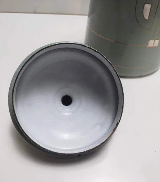 Antique Art Nouveau Jugendstil Blue Enamelware W/ Raised Elements Teapot Kettle