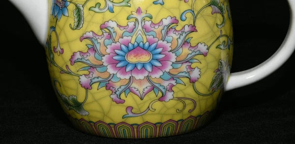 5.9'' Yongzheng Marked Enamel Colour Porcelain Gilt Flower Wine Tea Pot Flagon