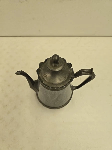 Antique Victorian Graniteware & Pewter Enameled Coffe Tea Pot