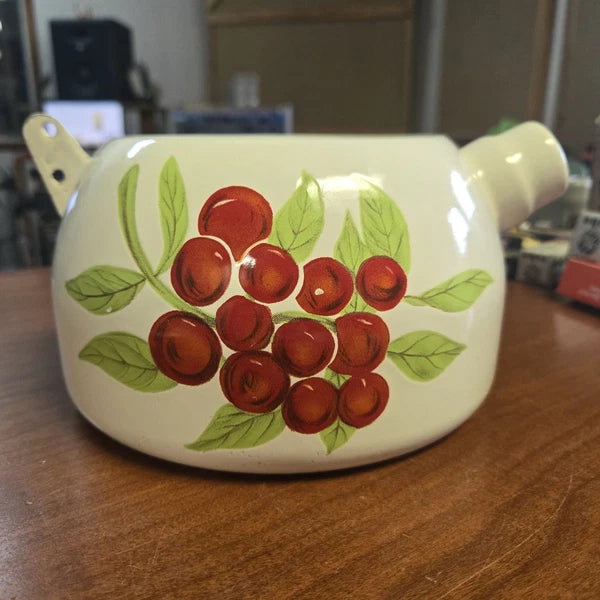 Countryhouse by Krischer Porcelain Enamel 3qt Whistling Tea Kettle Unused In Box