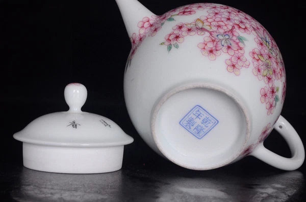 5“ China exquisite porcelain Qing Qianlong Enamel flower Butterfly pattern pot