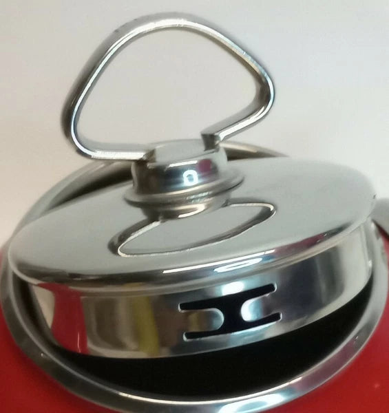 Adorable Chantal Teapot Kettle Rich Red Enamel Stainless Accent German 1.75 ltr