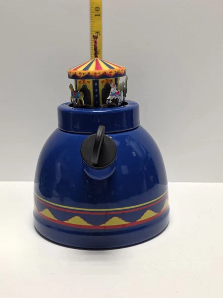 Kamenstein World of Motion Mini Carousel Teapot Whistling Circus Horses Rare
