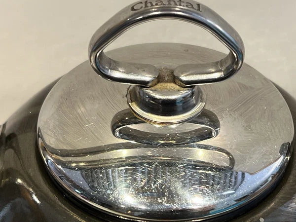 Chantal Classic Enamel On Steel Tea Kettle Black / Dark Gray W Harmonica Whistle