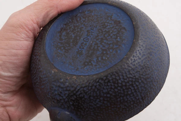 Cast Iron Asian Tea Pot Enamel Interior Blue (G4L) Japanese Hobnail Ceremony