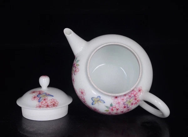 5“ China exquisite porcelain Qing Qianlong Enamel flower Butterfly pattern pot