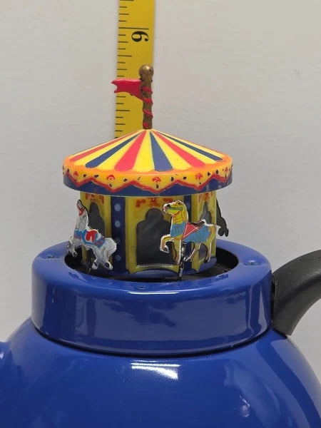 Kamenstein World of Motion Mini Carousel Teapot Whistling Circus Horses Rare