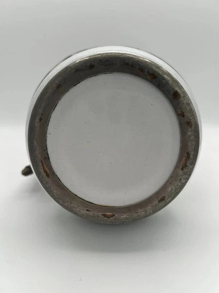 Antique Manning Bowman & Co 11” Teapot Coffee Pot Hand Painted Enamel & Pewter