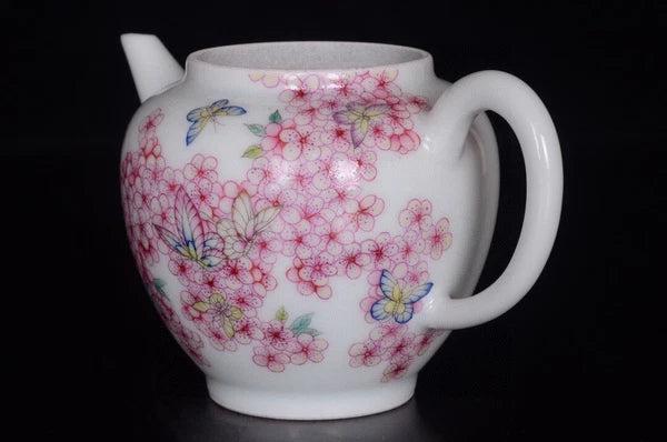 5“ China exquisite porcelain Qing Qianlong Enamel flower Butterfly pattern pot