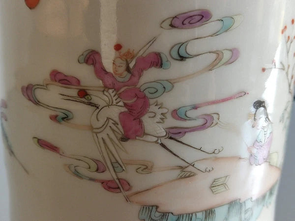 Antique Chinese Teapot 19c /Enamelled porcelain / Hand painted Teapot