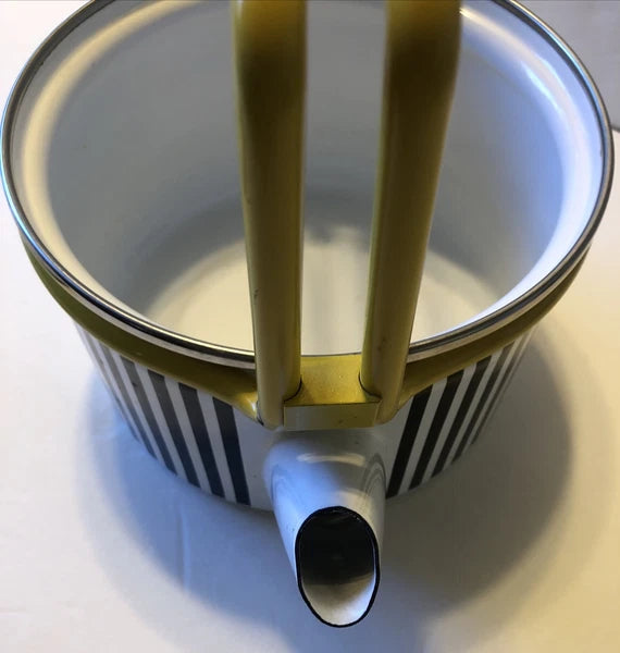 Gailstyn-Sutton Katja House Enamel Teapot Kettle 1984 Abstract Bar Code Design