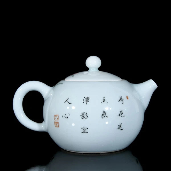 3.5" Chinese Antique Qing Yongzheng enamel color bird lotus flower pattern pot