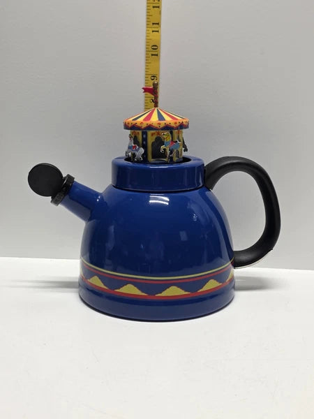 Kamenstein World of Motion Mini Carousel Teapot Whistling Circus Horses Rare