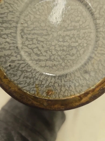 Antique Victorian Graniteware & Pewter Enameled Coffe Tea Pot