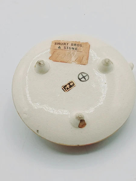 ANTIQUE MINIATURE JAPANESE SATSUMA ENAMEL FIGURAL WINE POT TEAPOT SIGNED