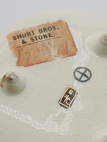 ANTIQUE MINIATURE JAPANESE SATSUMA ENAMEL FIGURAL WINE POT TEAPOT SIGNED