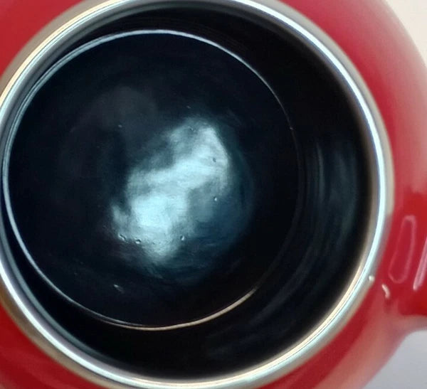 Adorable Chantal Teapot Kettle Rich Red Enamel Stainless Accent German 1.75 ltr