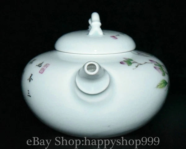 5.6" Chinease Yongzheng Marked Enamel Porcelain Flower Pattern Teapot Teakettle