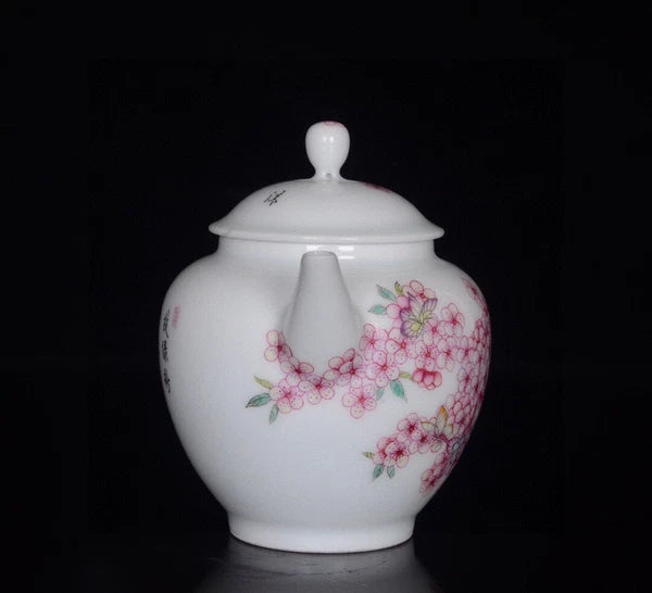 5“ China exquisite porcelain Qing Qianlong Enamel flower Butterfly pattern pot