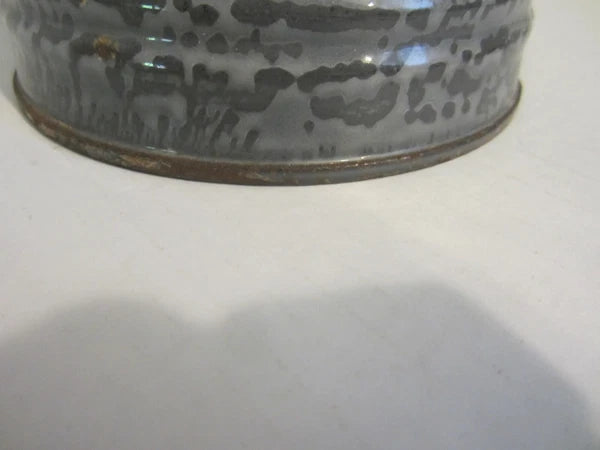 Antique Gray Granite Ware Enamel Coffee Tea Pot Cowboy w/Tin Lid Camping