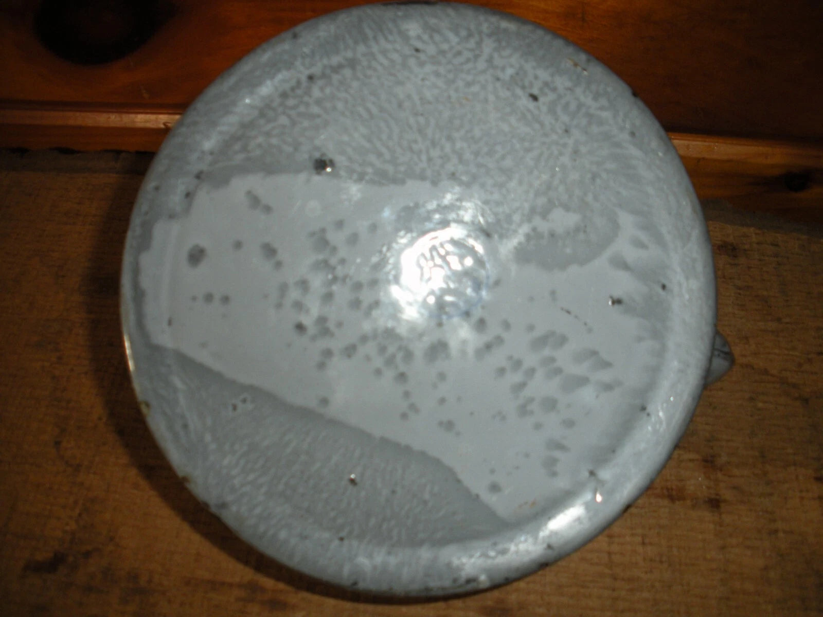 Vintage Gray Graniteware Enamelware TEA POT