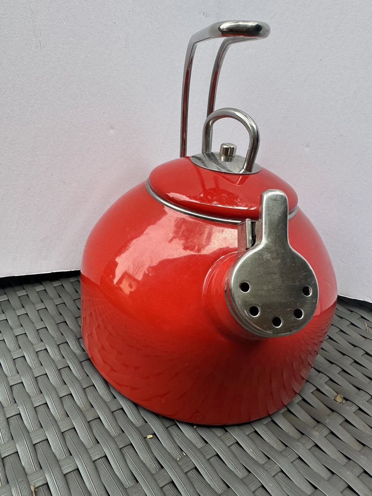 Tea Kettle Martha Stewart Collection 2.5 Qt Enamel Steel Designer Tea Pot