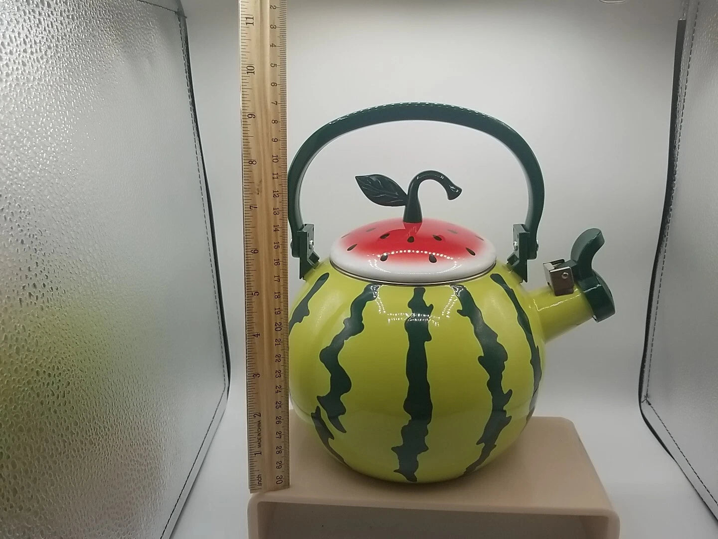 Watermelon Enameled 1.6 Quart Enamel-on-Steel Whistling Tea Kettle Teapot