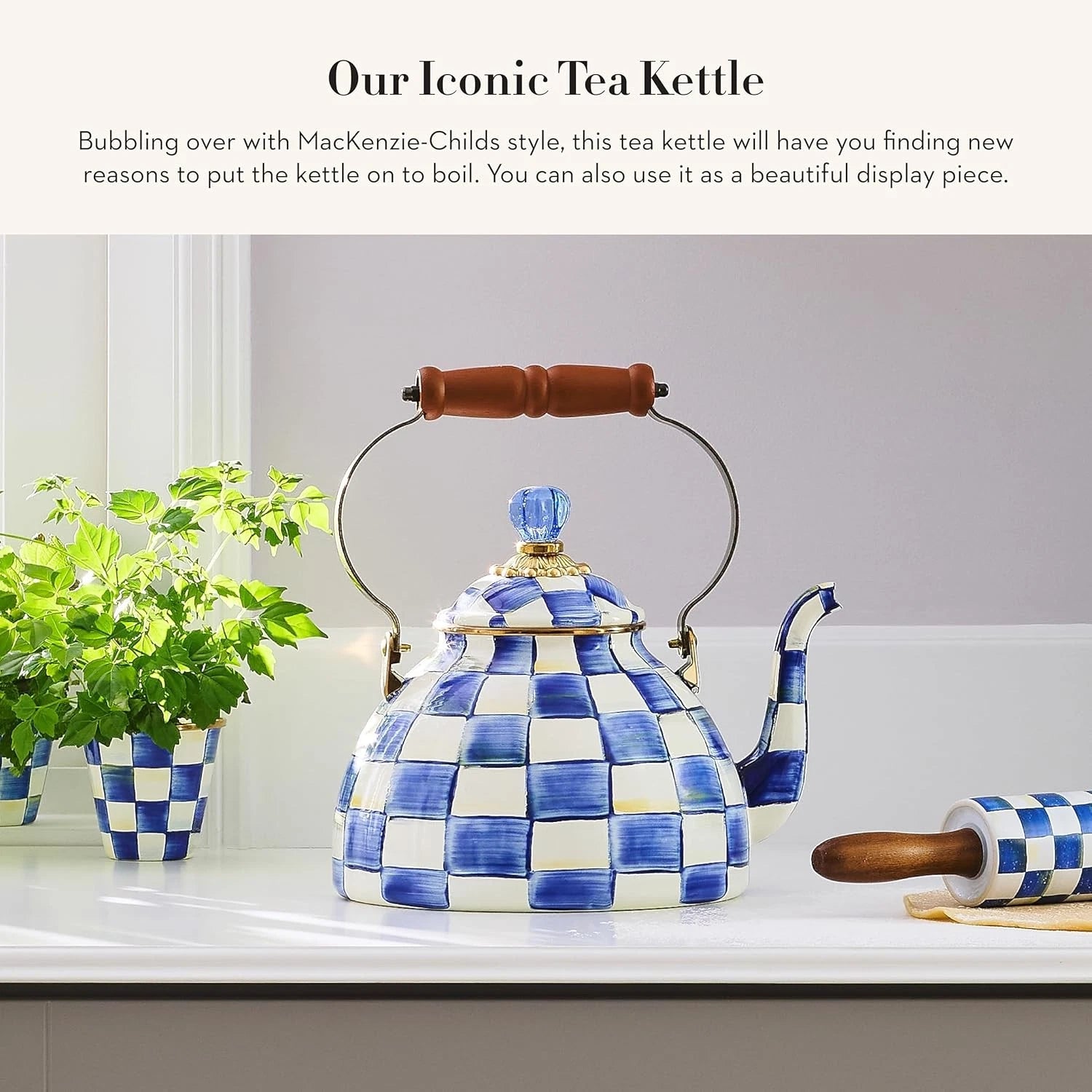Mackenzie- Childs 3-Quart Enamel Tea Kettle