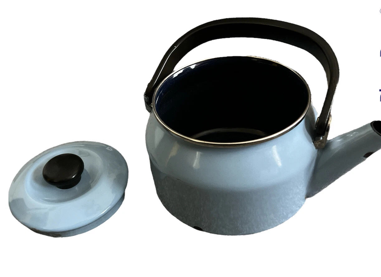 Siam Fuji Ware Light Blue Enamel Teapot Vintage Pre Owned