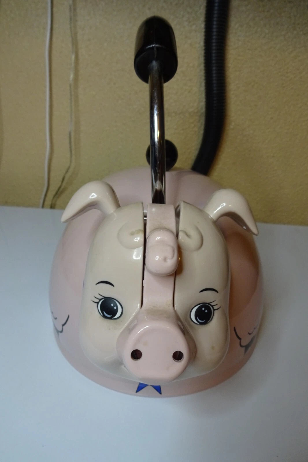 Vtg Kamenstein Pink Pig Whistling Teapot Tea Kettle